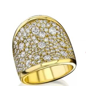 3ctw White Sapphire Paved Saddle Cocktail Ring: 925 Sterling Silver Size 7 NWT